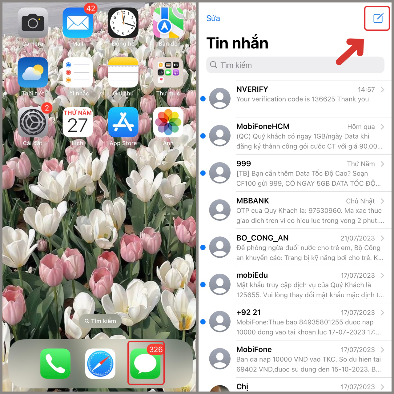 Cách nhắn tin trên iPhone