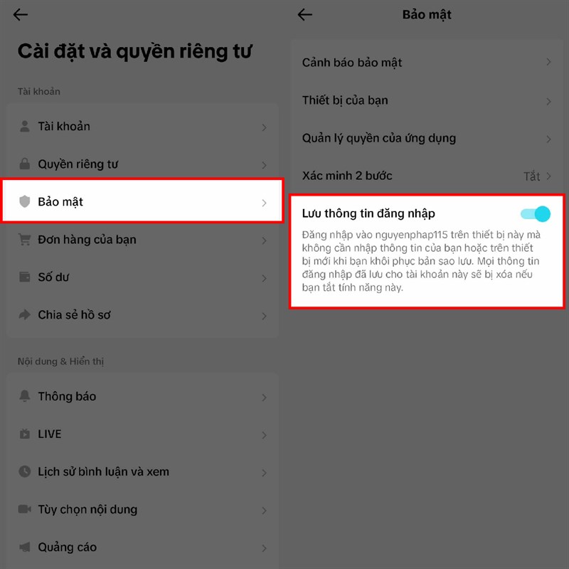 Hướng dẫn cách lưu thông tin đăng nhập TikTok