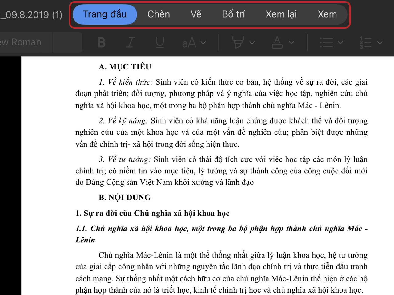 Cách dùng Word trên iPad