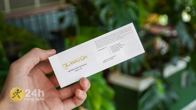 Sách hướng dẫn sử dụng Zwatch Z6 được in hoàn toàn bằng tiếng việt