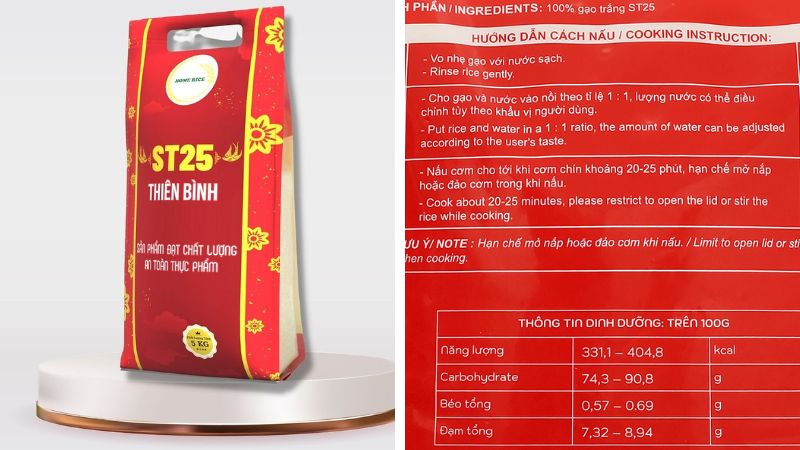 Gạo Home Rice Thiên Bình ST25 túi 5kg