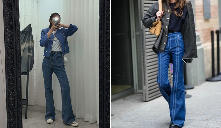 8 cách phối đồ cùng quần jeans bootcut sành điệu, thời thượng