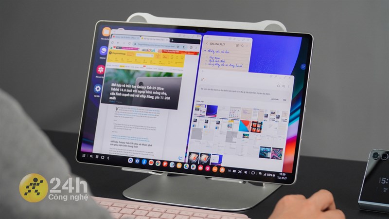 Mình rất thích dùng Samsung Dex trên Tab S9 Ultra bởi mình có thể tận dụng màn hình lớn của máy để đa nhiệm nhiều cửa sổ ứng dụng cùng một lúc.