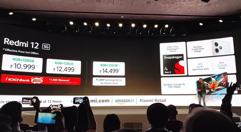 Giá bán của Redmi 12 5G tại thị trường Ấn Độ Giá bán của Redmi 12 5G tại thị trường Ấn Độ