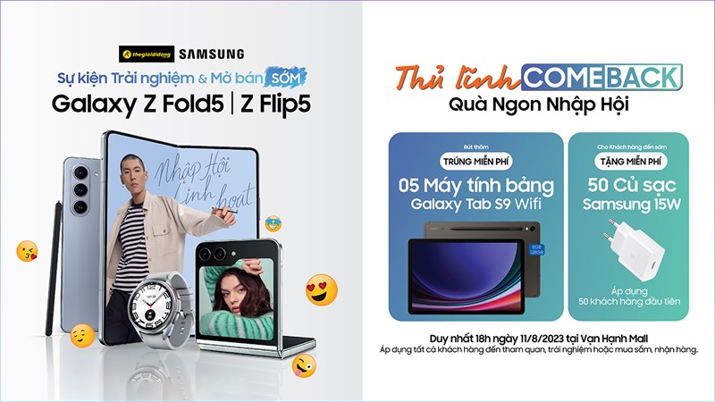 Mở bán sớm Galaxy Z Fold5, Z Flip5: Cơ hội nhận ngay Galaxy Tab S9 WiFi, Galaxy Watch6, cùng trăm quà tặng khác