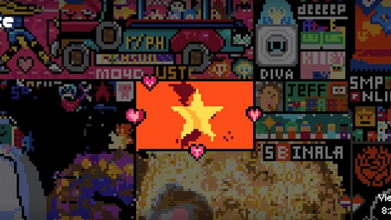 Cờ Việt Nam trên r/place 2022 trước khi bị phá