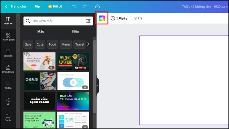 Cách tạo màu Gradient trong suốt trên Canva