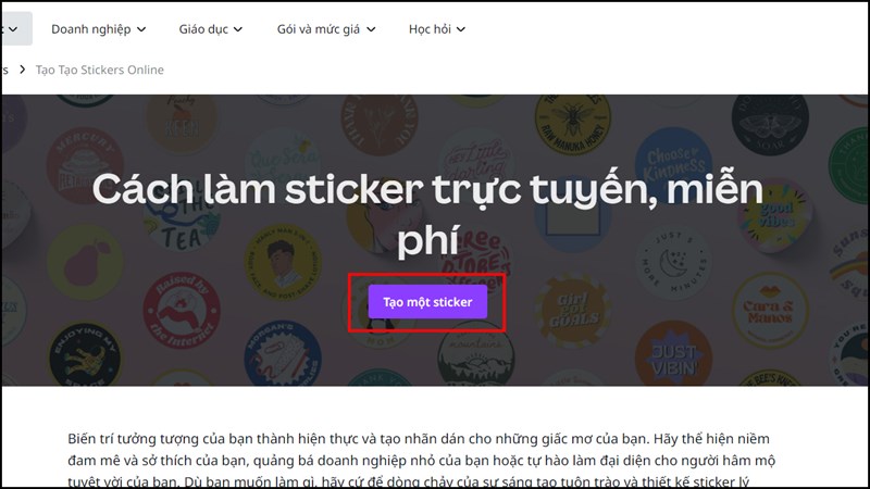 Cách tạo sticker trên Canva