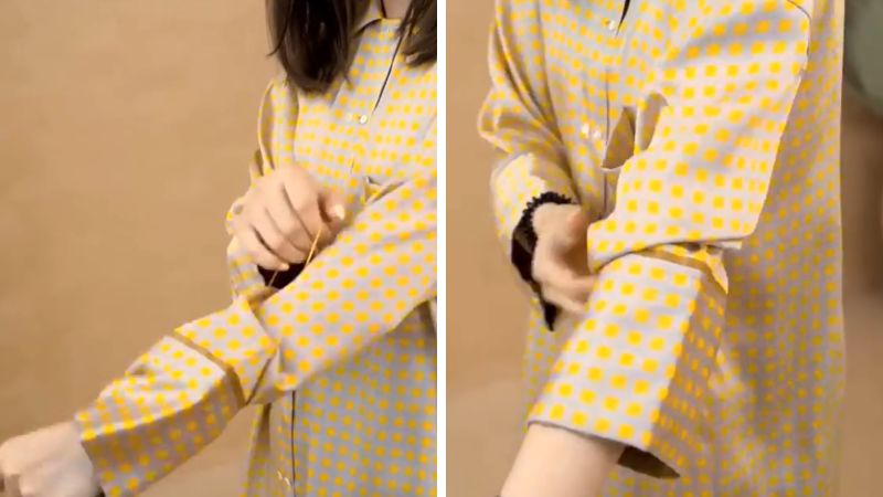 Secure shirt sleeves with a hair tie