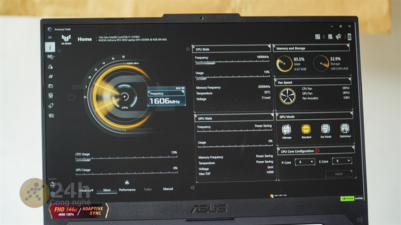 Mình đã bật hiệu năng cao nhất của ASUS TUF F15 FX507ZU4 qua phần mềm AMOURY CRATE Mình đã bật hiệu năng cao nhất của ASUS TUF F15 FX507ZU4 qua phần mềm AMOURY CRATE