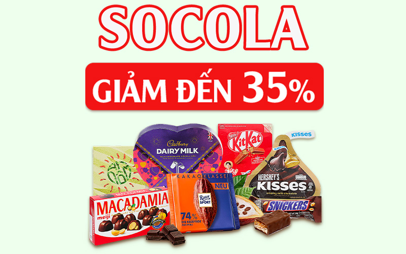 Từ 1/8 – 31/8: Socola giảm đến 35% tại Bachhoaxanh.com