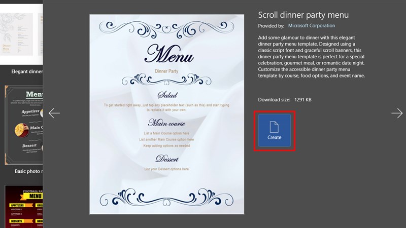 Cách tạo Menu nhà hàng bằng Microsoft Word