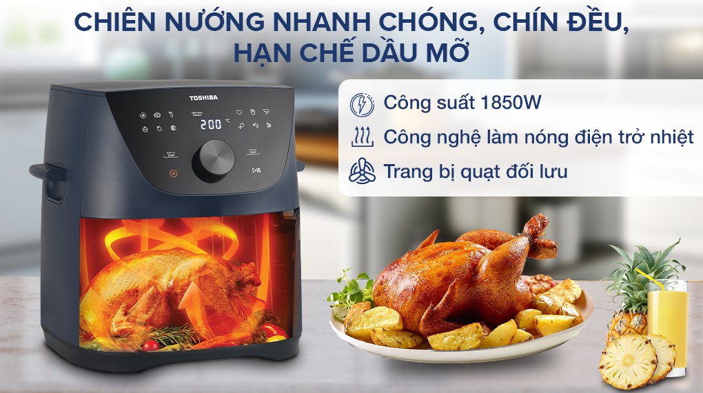 Nồi chiên không dầu Toshiba AF-74CS2SRVN(B) 7.4 lít - Công nghệ làm nóng