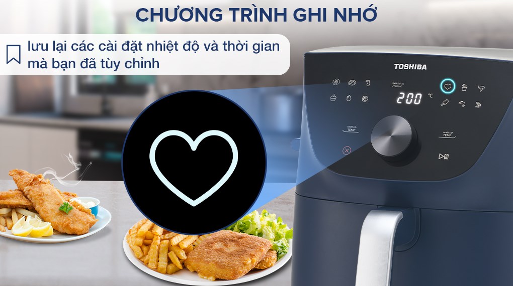 Nồi chiên không dầu Toshiba AF-74CS2SRVN(B) 7.4 lít - Chương trình ghi nhớ