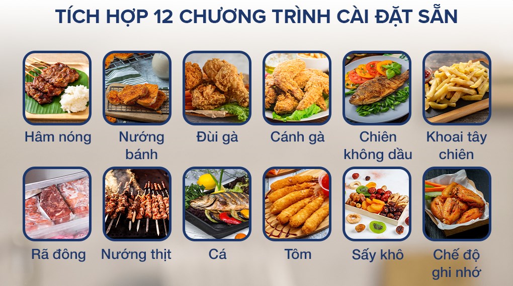 Nồi chiên không dầu Toshiba AF-74CS2SRVN(B) 7.4 lít - 12 chương trình