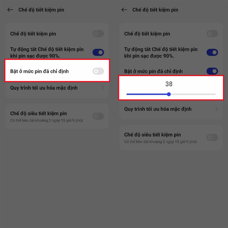 Hướng dẫn cách tự động bật tiết kiệm pin trên realme Hướng dẫn cách tự động bật tiết kiệm pin trên realme