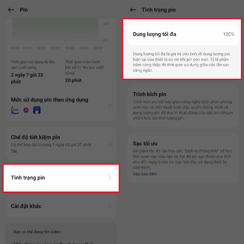 Cách kiểm tra tình trạng pin OPPO