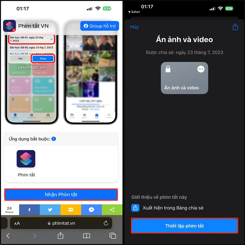 Cách tạo phím tắt ẩn ảnh và video trên iPhone