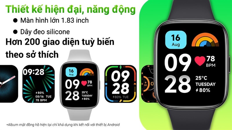 Redmi Watch 3 Active có mặt đồng hồ tinh tế Redmi Watch 3 Active có mặt đồng hồ tinh tế