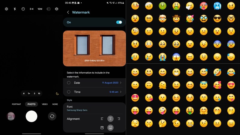 Ứng dụng Camera và biểu tượng cảm xúc cũng đã nhận được thiết kế mới