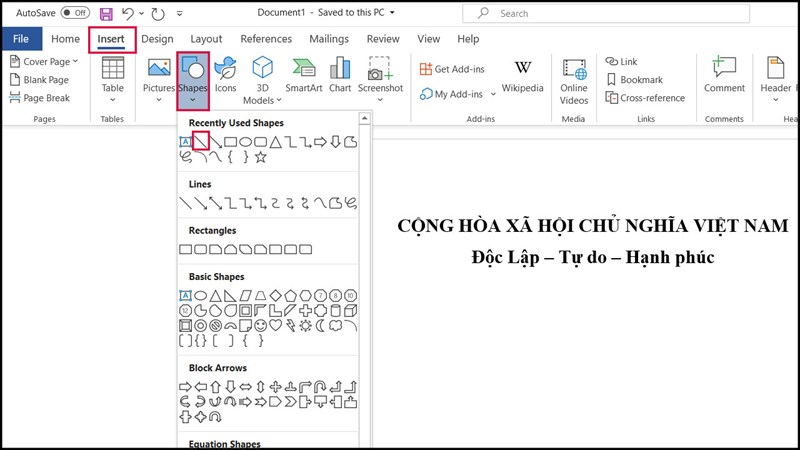 Cách gạch chân quốc hiệu trong Word Cách gạch chân quốc hiệu trong Word