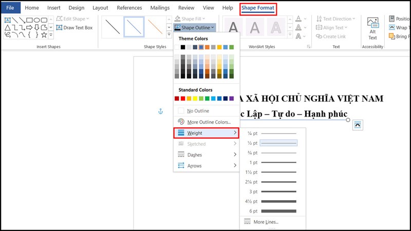 Cách gạch chân quốc hiệu trong Word Cách gạch chân quốc hiệu trong Word