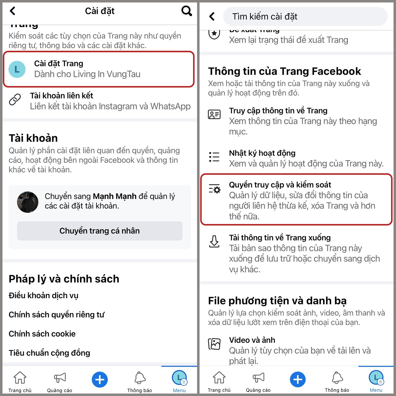 3. Hướng dẫn xóa trang Facebook trên máy tính