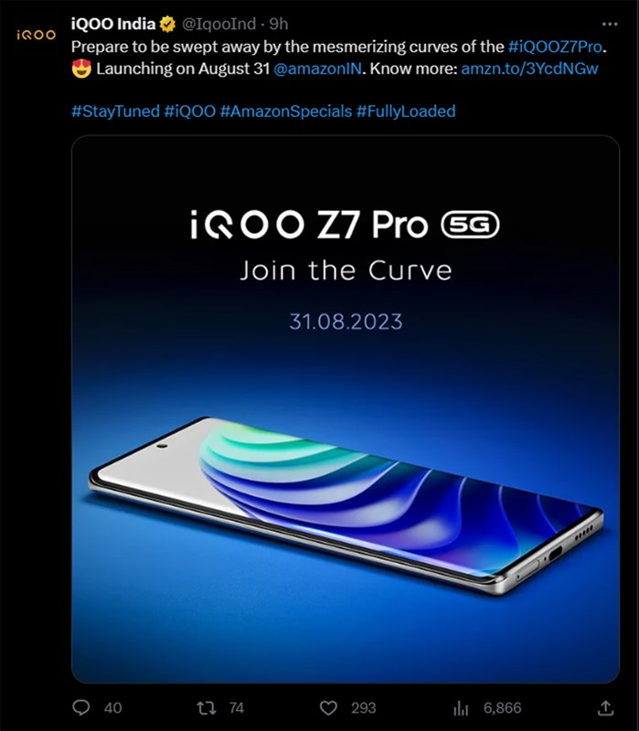 Mới đây, hãng cũng đã công bố màn hình cong sẽ xuất hiện trên mẫu iQOO Z7 Pro