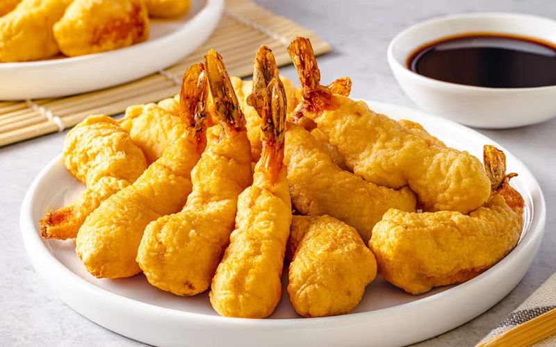 Chin-su giúp món tôm tempura thêm thơm ngon, hấp dẫn