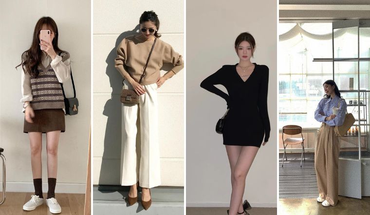 Phối đồ đón thu sang đẹp chuẩn gái Hàn
