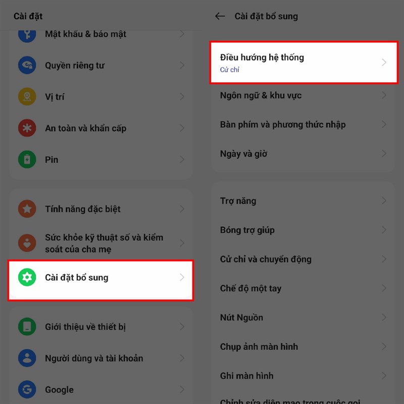 Cách đổi cử chỉ điều hướng trên OPPO Reno10 Pro 5G