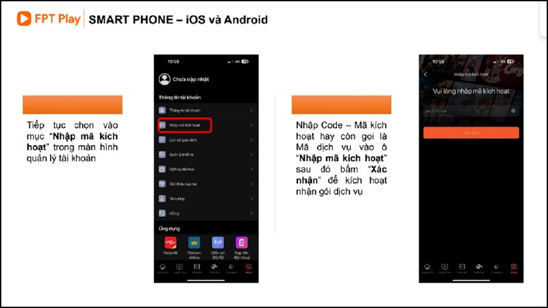 Cách kích hoạt code FPT Play