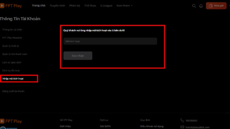 Cách kích hoạt code FPT Play