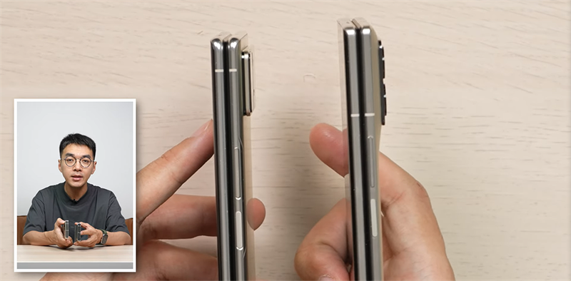 Nếu bạn để ý kỹ thì khung của Xiaomi MIX Fold 3 (phải) vuông hơn so với thế hệ tiền nhiệm Nếu bạn để ý kỹ thì khung của Xiaomi MIX Fold 3 (phải) vuông hơn so với thế hệ tiền nhiệm