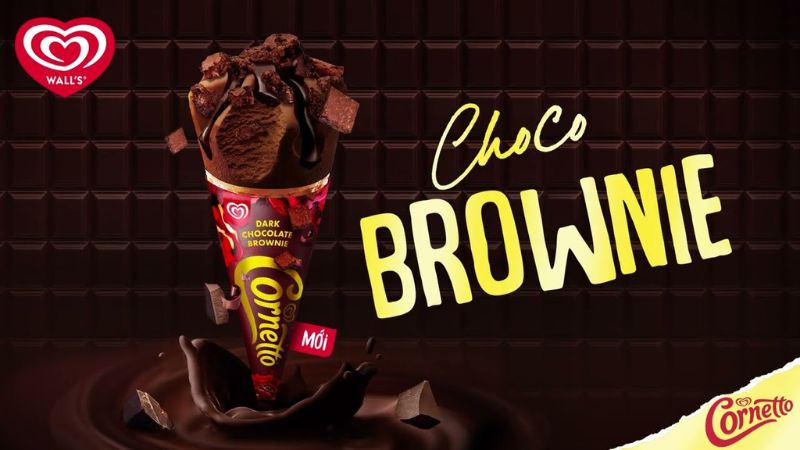 Kem Wall’s Cornetto Choco Brownie x3 vị socola mới có gì đặc biệt?