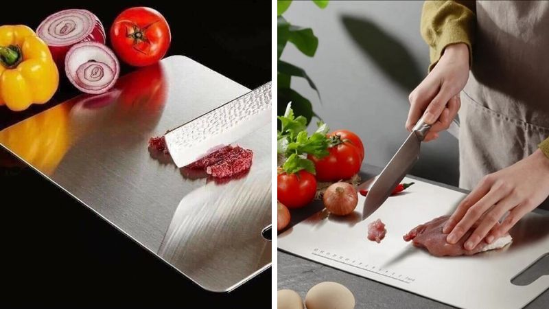 Can stainless steel cutting boards be used for chopping?