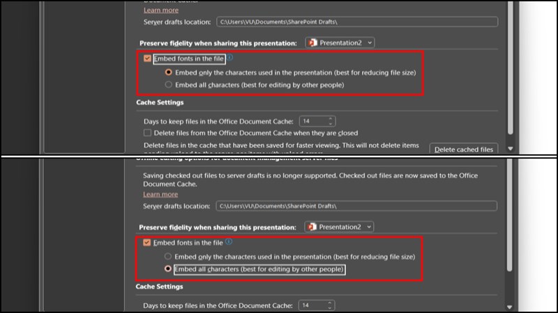 Cách lưu PowerPoint không bị lỗi font