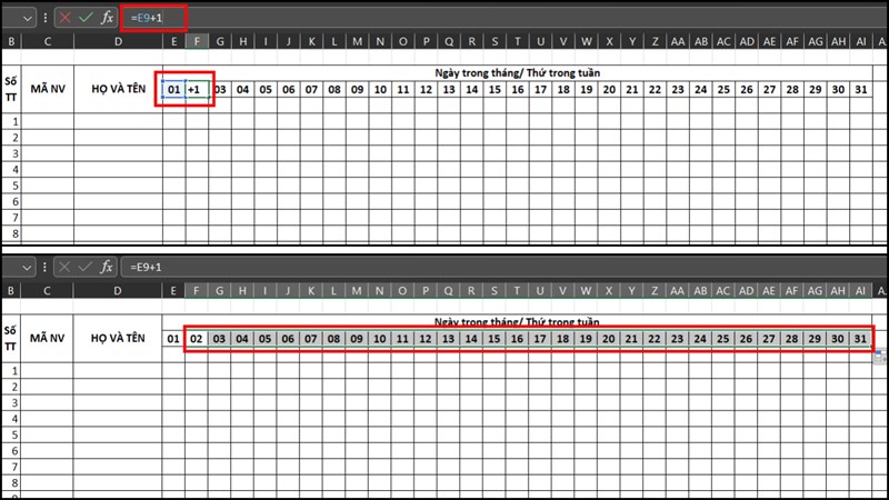 Cách tạo bảng chấm công trên Microsoft Excel
