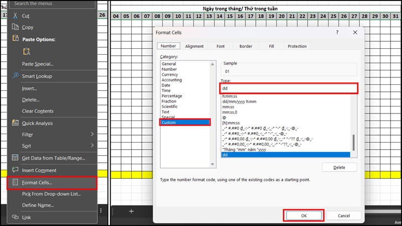 Cách tạo bảng chấm công trên Microsoft Excel