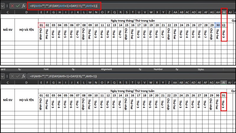 Cách tạo bảng chấm công trên Microsoft Excel