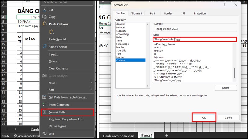 Cách tạo bảng chấm công trên Microsoft Excel