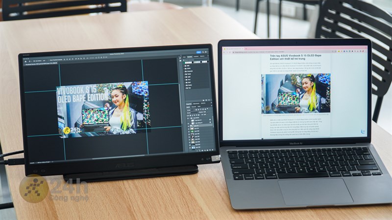 Mình vừa điều chỉnh hình ảnh qua Photoshop vừa đọc tin tức. Mình vừa điều chỉnh hình ảnh qua Photoshop vừa đọc tin tức.