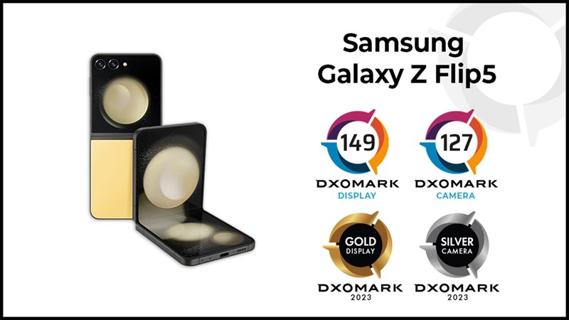 Điểm số DXOMARK của khả năng hiển thị trên Galaxy Z Flip5 đạt 149 điểm