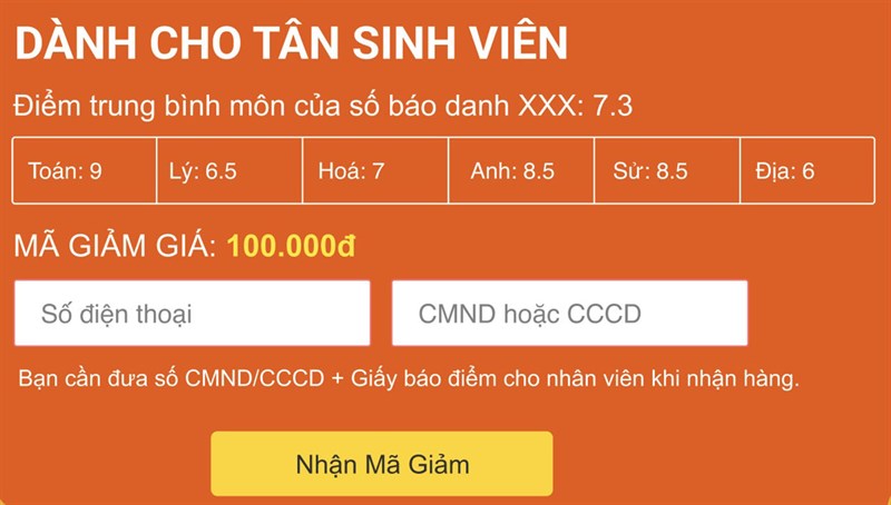 Giảm thêm đến 300K cho tân sinh viên khi mua smartphone tại TGDĐ