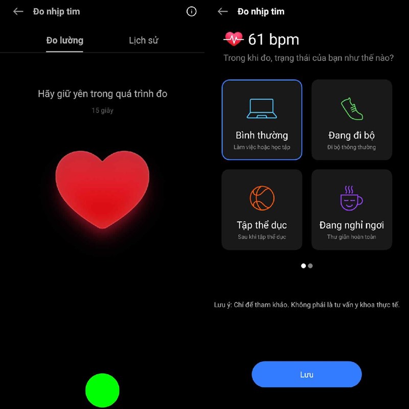 Cách đo nhịp tim trên điện thoại realme