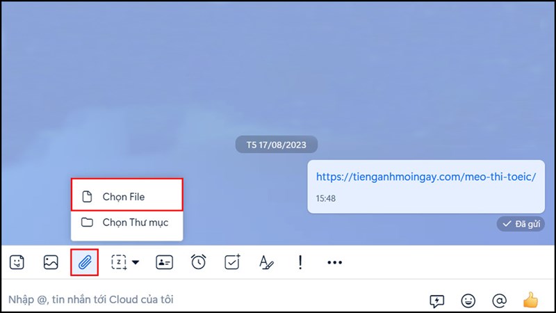 Cách gửi file PowerPoint qua Zalo