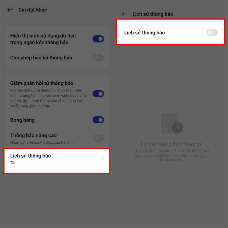 Cách bật lịch sử thông báo trên OPPO A58 Cách bật lịch sử thông báo trên OPPO A58