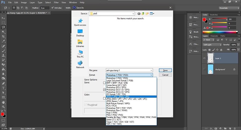 Cách lưu ảnh không có nền trong Photoshop Cách lưu ảnh không có nền trong Photoshop