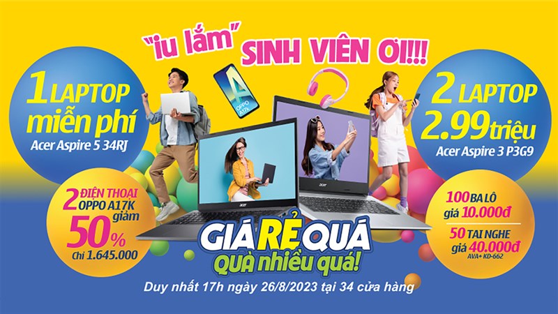 Ngày hội sắm Laptop GIÁ RẺ QUÁ quay trở lại, thêm hàng ngàn sản phẩm giá cực 'iu'