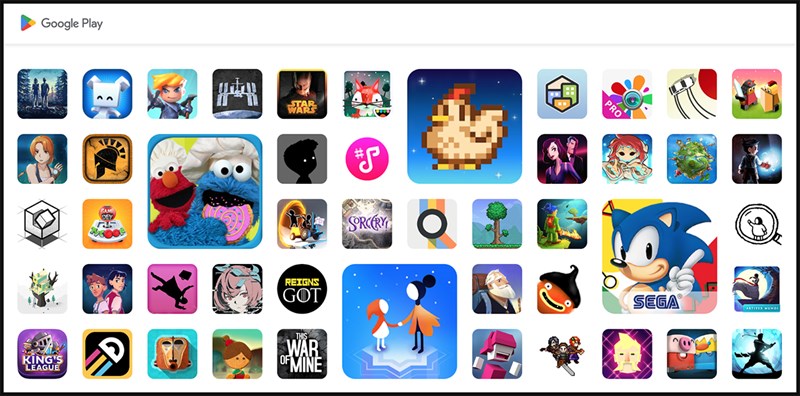 Các trò chơi phổ biến đều có mặt trên Google Play Pass